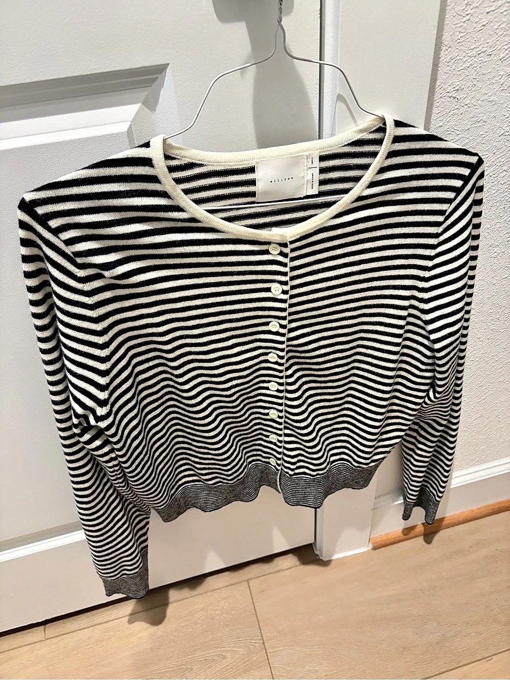 All Row The Montana Cardigan Striped Black & White